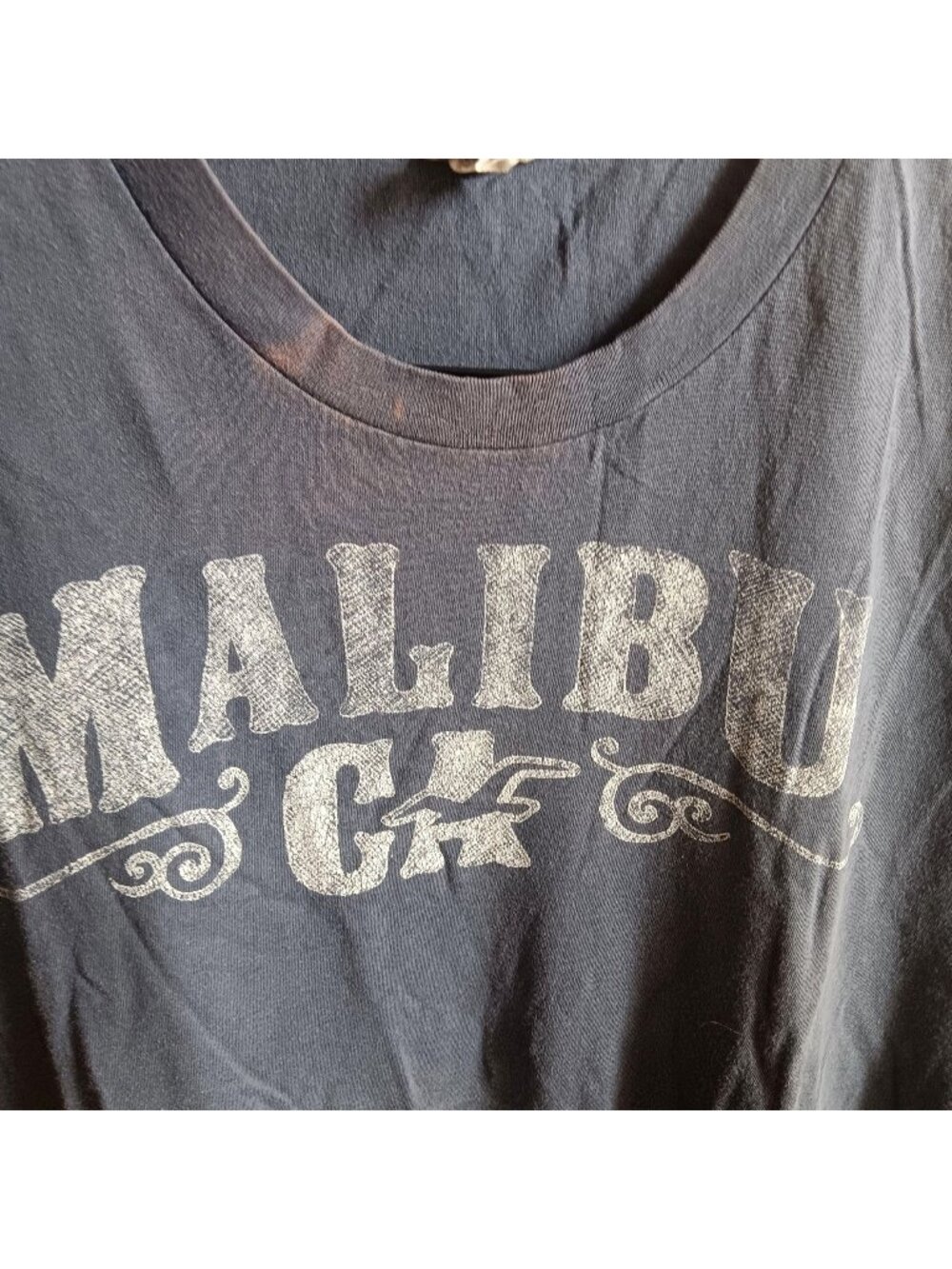 Vintage Single Stitch T-shirt MEdium Malibu CA Graphic SKate Made in Brazil